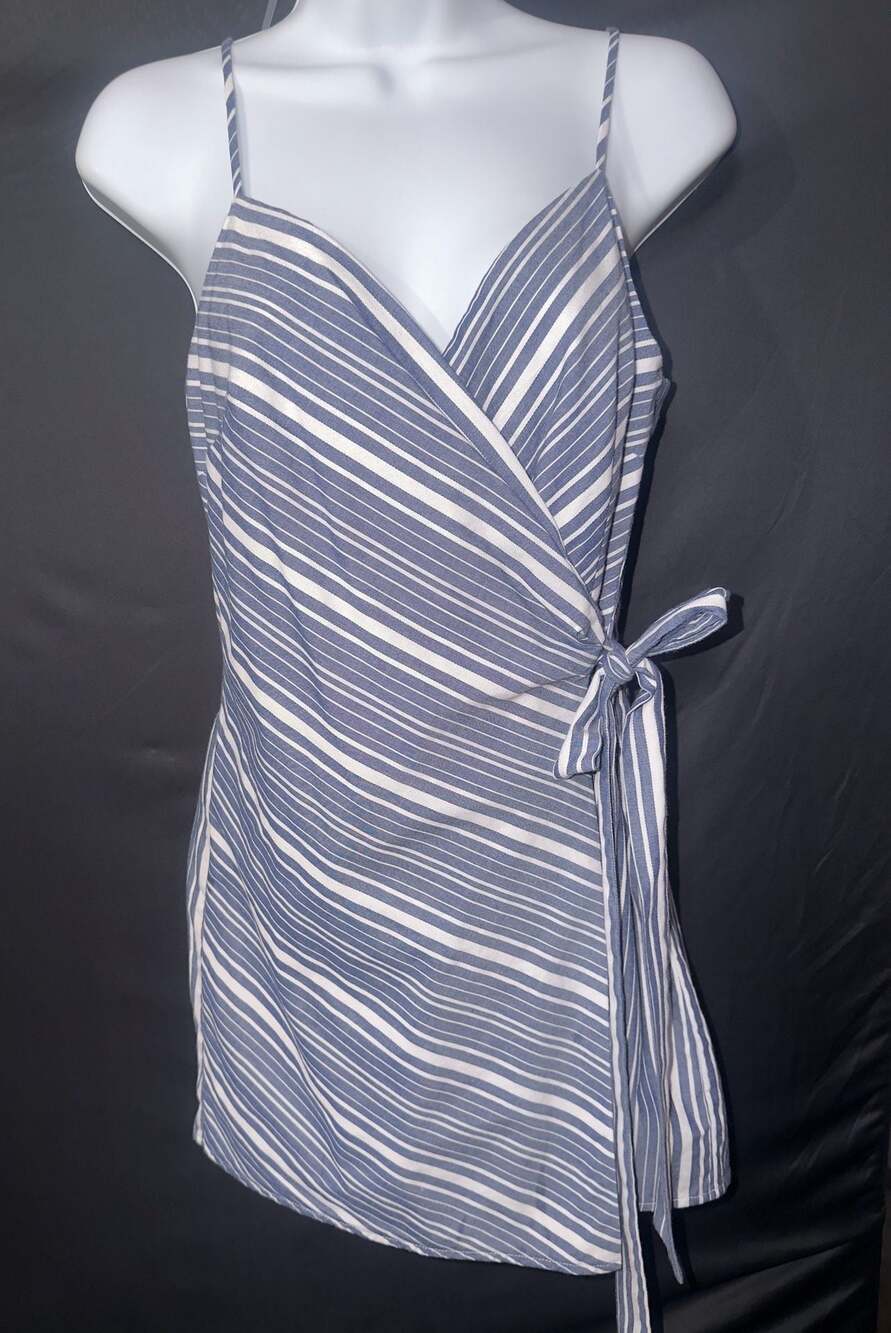 Socialite Size M Striped Wrap Romper
